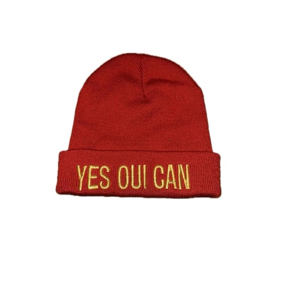 Juicy Couture “Yes Oui Can” Red Beanie Hat - Picture 2 of 3